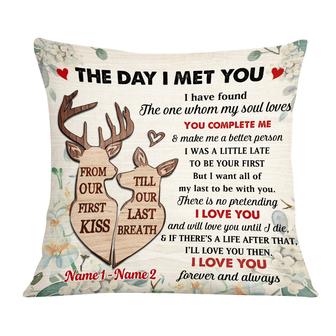 Personalized Couple The Day Deer Pillow - Thegiftio UK
