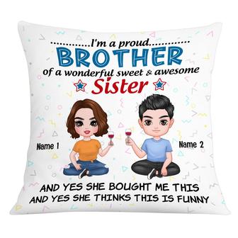 Personalized Family Icon Brother Sister Pillow - Thegiftio UK