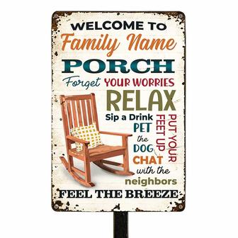 Personalized Outdoor Porch Rules Metal Sign for Home - Thegiftio UK