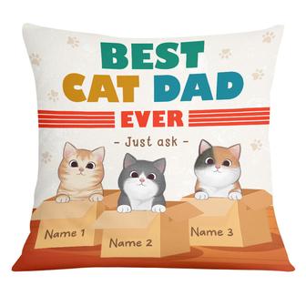 Personalized Cat Dad Just Ask Pillow - Thegiftio