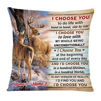 Personalized Hunting Deer Couple Pillow - Thegiftio UK