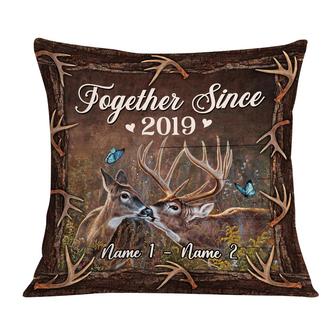 Personalized Hunting Deer Couple Pillow - Thegiftio UK