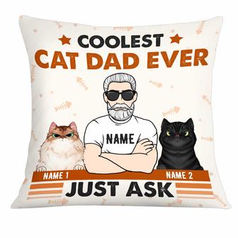 Personalized Cat Dad Just Ask Pillow - Thegiftio