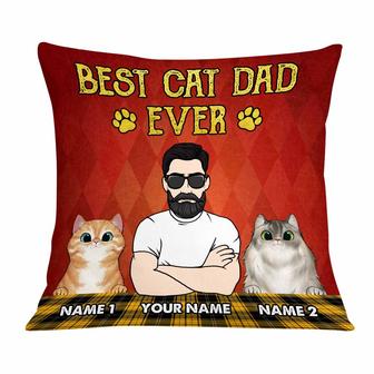 Personalized Cat Dad Pillow - Thegiftio