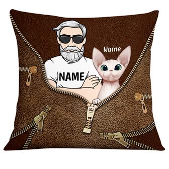 Personalized Cat Dad Pillow - Thegiftio