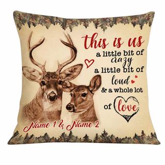 Personalized Hunting Deer Couple Pillow - Thegiftio