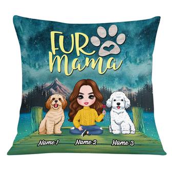 Personalized Dog Mom Gift Idea, Dog Mom Fur Mama Love Pillow - Thegiftio