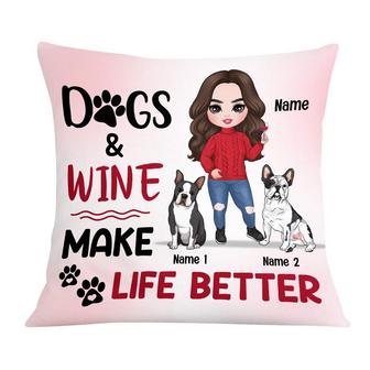 Personalized Dog Mom Love Better Life Pillow - Thegiftio
