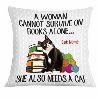 Personalized Cat Mom Book Photo Pillow - Thegiftio