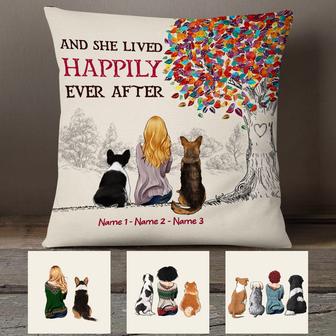 Personalized She Lived Happily Ever After With Dog Pillow - Thegiftio UK