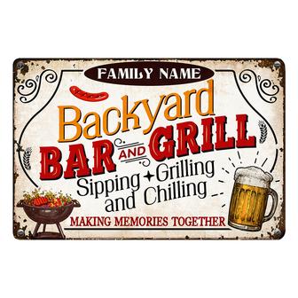 Personalized Backyard Bar Metal Sign - Thegiftio UK