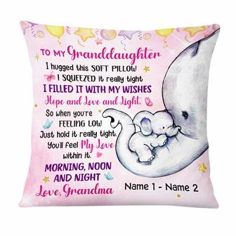 Personalized Elephant Mom Grandma Daughter Granddaughter Son Grandson Hug This Pillow - Thegiftio