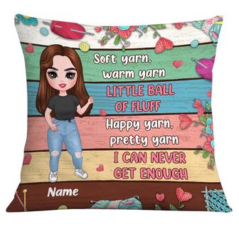 Personalized Yarn Lover Gift, Love To Knit, Funny Knitting Gift, Love Crochet Pillow - Thegiftio UK