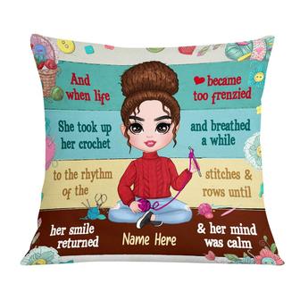 Personalized Gift For Her Present For Crocheter, Crochet Girl Pillow - Thegiftio UK