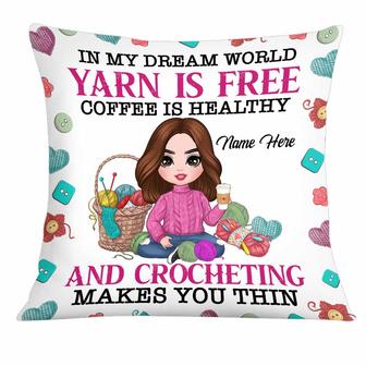 Personalized Crocheter, Yarn Lovers Gifts, Yarn Is My Love Language Crochet Pillow - Thegiftio UK