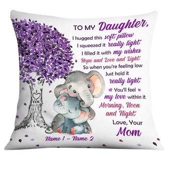 Personalized Mom Grandma Daughter Granddaughter Son Grandson Elephant Pillow - Thegiftio UK