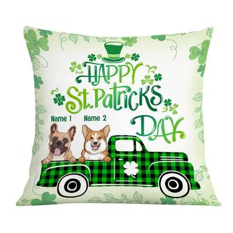Personalized Truck Full Of Luck, Four Leaf Clover, Patrick's Day Dog Pillow - Thegiftio