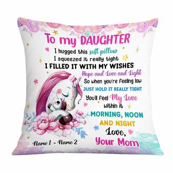 Personalized Unicorn Mom Grandma Daughter Granddaughter Pillow - Thegiftio