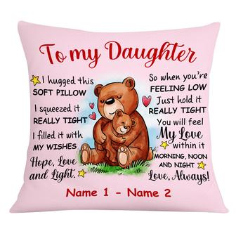 Personalized Mom Grandma Daughter Granddaughter Bear Pillow - Thegiftio