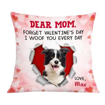 Personalized Dog Valentine Dog Mom Photo Pillow - Thegiftio