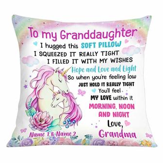 Personalized Unicorn Mom Grandma Daughter Granddaughter Hug This Pillow - Thegiftio