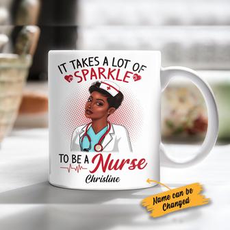 Personalized BWA Nurse Takes Lots Of Sparkle Mug - Thegiftio