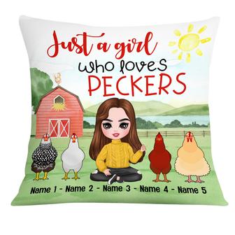 Personalized A Girl Loves Chicken Pillow - Thegiftio