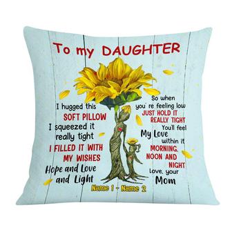 Personalized Sunflower Mom Grandma To Son Grandson Daughter Granddaughter Hug This Pillow - Thegiftio UK