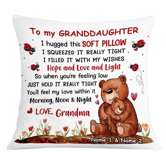 Personalized Mom Grandma Daughter Granddaughter Bear Pillow - Thegiftio