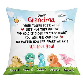 Personalized Grandma Granddaughter Mom Daughter Gift, Cute Dinosaur Pillow - Thegiftio UK