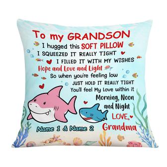Personalized Shark Mom Grandma To Daughter Granddaughter Son Grandson Hug This Pillow - Thegiftio