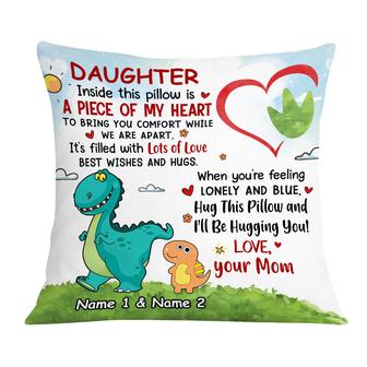 Personalized Dinosaur Mom Grandma To Daughter Granddaughter Son Grandson Pillow - Thegiftio