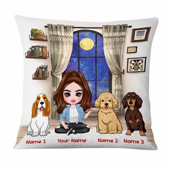 Personalized Dog Mom Gifts, Girl With Dog Pillow - Thegiftio UK