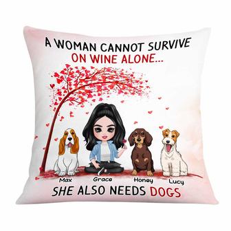 Personalized Dog Mom Wine Coffee Beer Pillow - Thegiftio UK