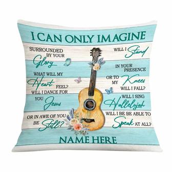 Personalized Guitar Girl Jesus Pillow - Thegiftio UK