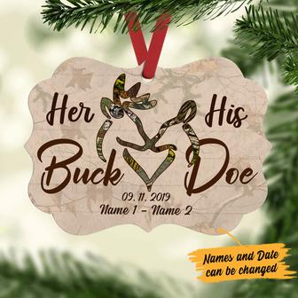 Personalized Hunting Couple Her Buck His Doe Benelux Ornament - Thegiftio UK