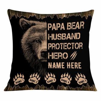 Personalized Bear Love Dad Grandpa Pillow - Thegiftio
