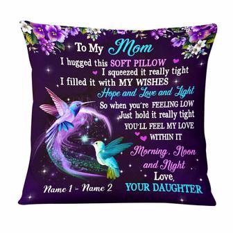 Personalized Love Mom Grandma Gifts, Hummingbird Hug The Pillow Pillow - Thegiftio UK