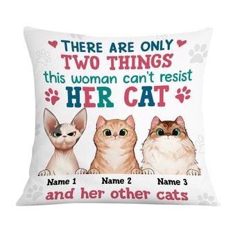 Personalized Things Cat Mom Cannot Resist Pillow - Thegiftio
