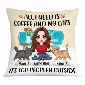 Personalized Cat Mom Coffee Pillow - Thegiftio