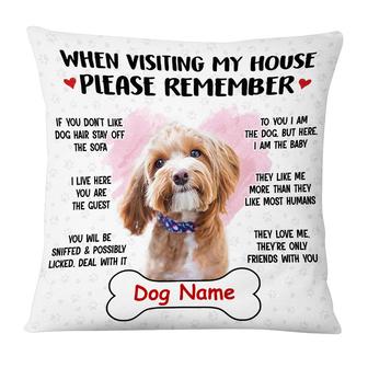 Personalized Dog Rules Photo Pillow - Thegiftio
