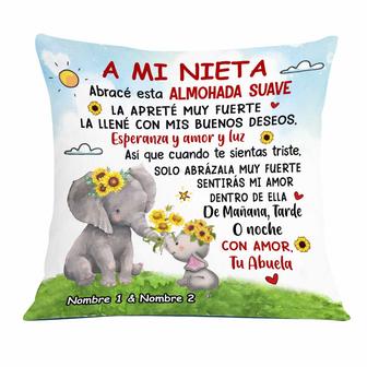 Personalized Elephant Mom Grandma To Daughter Granddaughter Son Grandson Spanish Mamá Abuela Hug This Pillow - Thegiftio