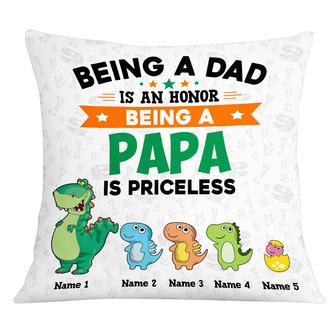 Personalized Gift For Dad Grandpa, Being Grandpa Is An Honor Being Papa Is Priceless Pillow - Thegiftio UK