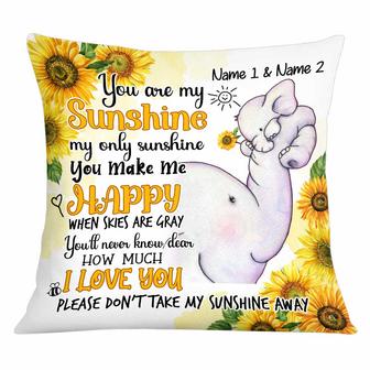 Personalized Mom Grandma Daughter Granddaughter Elephant Pillow - Thegiftio UK