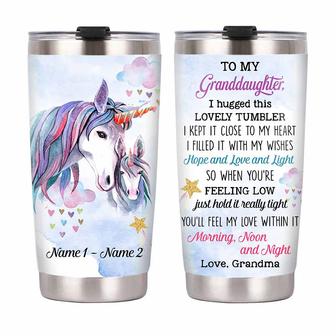 Personalized Mom Grandma Daughter Granddaughter Son Grandson Unicorn Steel Tumbler - Thegiftio UK