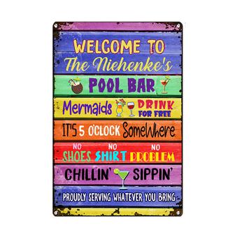 Personalized Pool Bar Rules Metal Sign for Home - Thegiftio UK