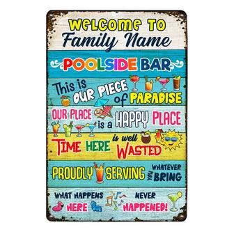 Personalized Vintage Metal Sign for Pool Bar Lovers - Thegiftio UK