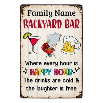 Personalized Backyard Bar Gardening Metal Sign for Him - Thegiftio UK