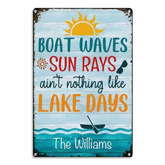 Personalized Lake Days Metal Sign for Home Decor - Thegiftio UK