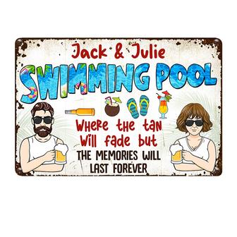 Personalized Gift For Pool Lovers, Pool Outdoor Metal Sign - Thegiftio UK
